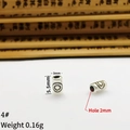 Vintage zilveren cilindrische kraal met golfpatroon voor DIY sieraden - 4# (5.5mmx3mm, Gat 2mm)