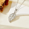 Silver Cat's Eye Stone Leaf Style (T010)