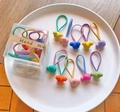 Set elastici capelli bambini con perline cartoon colorate in scatola trasparente - Elastici per capelli orecchie di topo multicolore * 10 pezzi