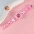 Pink unicorn cartoon quartz watch with silicone strap and 3D patterns for kids - Unicorn 8 / Rose Red