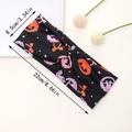 Halloween twist headband with pumpkin and bow patterns, size 8.5x22cm for yoga fitness - Black Pumpkin Bowknot