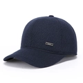 Berretto da baseball invernale blu scuro con placca in metallo e fodera calda - Regolabile / Blu navy