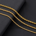 Elegant 18k gold vacuum plated stainless steel twist chain necklace in a sleek golden finish - 3mm 45cm / Gold