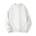 Minimalist oatmeal grey crew neck sweatshirt with drop shoulder and ribbed cuffs - Light Gray