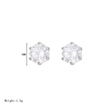 Classic 6mm round-cut moissanite stud earrings in six-prong silver setting - Silver-White Zircon