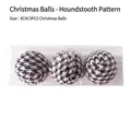 Christmas balls set with 3pcs 8cm houndstooth pattern ornaments in a clear gift box - 8cm Houndstooth Pattern (3 Pieces)