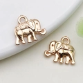 DIY rose gold elephant pendant made of zinc alloy for handmade necklaces and bracelets - 1 Piece (13.5x12mm)