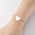 Bracciale minimalista con ciondolo a cuore in acciaio inossidabile argento al polso - Colore Acciaio Cuore