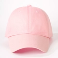 Detailed view of the soft pink cotton baseball cap crown with neat stitching and texture - One Size / Light Pink