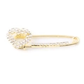 Golden heart-shaped safety pin brooch with clear crystal rhinestones and U-shaped design - 31# Gold Heart Decor 6*2cm