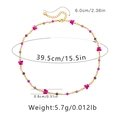 Detailed view of butterfly pendant necklace dimensions with 39.5cm chain and extensions - Pink Purple Butterfly (KN0308-3)