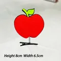 Cute apple spring hair clip with red felt and green leaf for creative party styling - Apple Hair Clip