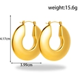 Orecchini a cerchio spessi in titanio dorato con chiusura a cerniera, 4,17cm x 3,99cm, 15,6g - ER-1254 Orecchini a Cerchio Grandi e Spessi