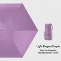 Mini flat six-fold umbrella in elegant purple with compact 15cm folding size - No Box / Dusty Pink