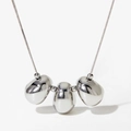 Collana in acciaio inox argento con tre pendenti lucidi e catenina a serpente - Stile Argentato (D959)