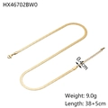 Detail of 0.4cm wide golden snake chain necklace with lobster clasp and extension link - HX46702BW0 (Snake Chain)