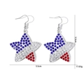 Star-shaped American flag drop earrings with red, white and blue rhinestones - Full Rhinestone Pentagram-Red White Blue Rhinestone Large Star Earrings