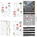 Christmas window stickers set featuring penguins, snowmen and reindeer, 20x30cm 4-piece pack - Colorful Christmas Cartoon Mix (20*30cm*4 Sheets)
