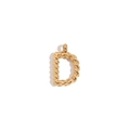 Minimalistischer Anhänger Buchstabe D, 18K vergoldeter Edelstahl mit Kordelstruktur - Gold - Buchstabe D