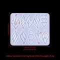 Hollow geometric earring silicone mold with 10 various shapes for DIY resin jewelry - Hollow Geometric Earring Mold-ED#139