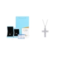 925 silver cross pendant necklace with moissanite, GRA certificate and gift packaging - S925 Silver Moissanite Necklace + LED Light Box + Dual Certificates