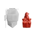 DIY Santa on gift box silicone mold for Christmas candles, 10cm height x 6.5cm width - Santa Claus With Gift Box