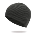 Dunkelgraue Rippstrickmütze für Damen und Herren mit reflektierendem Garn für Outdoor-Wärme - Dunkelgrau