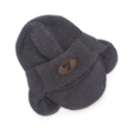 Bonnet en tricot gris foncé avec protège-oreilles et texture peluche pour l'hiver - Gris
