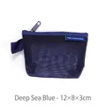 Deep Sea Blue nylon mesh coin purse with zipper and side loop, 12x8x3cm size - 12×8×3cm / Deep Sea Blue