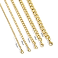 Golden stainless steel Cuban link necklaces in 3mm to 9mm widths with lobster clasps - 3mm*50cm / Gold