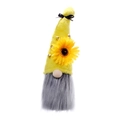 Figura de gnomo de peluche con girasoles, barba larga gris y decoraciones de abejas - Estilo de Flor Amarilla / Sombrero Amarillo de Girasol