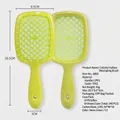 Neon green vented hair brush with lightweight GPPS handle and TPEE bristles for styling - Green