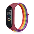 Λουράκι nylon loop σε μπορντό και ουράνιο τόξο για έξυπνα βραχιόλια Xiaomi Mi Band - Ουράνιο τόξο