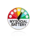 Rainbow social battery sliding pin with adjustable pointer for mood monitoring - Social Battery Dashboard (X00535)
