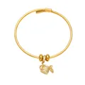 Brazalete minimalista chapado en oro de 18k con colgante de taza de café y cristales - Estilo D-Taza de café con cuentas