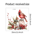 Produktspezifikationsdiagramm für Wandaufkleber mit Vogel und Beeren, 29x29cm groß - Roter Kardinal & Beeren (HY-M222) / 29x29cm