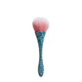 Sparkly waisted loose powder brush with blue rhinestones and soft pink gradient bristles - Blue & White