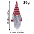 Funda de botella de vino de gnomo navideño de punto rojo con dimensiones de 41x16cm - Funda de Gnomo de Copo de Nieve Rojo / Copo de Nieve Rojo