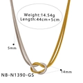 Vista tecnica della catena a serpente bicolore 5mm con specifiche e fibbia da 14mm - Collana a Nodo Bicolore (NB-N1390-GS)