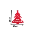 Detail of red Christmas tree felt cutlery holder with measurements 20cm by 18cm - Elk Style 12-Piece Set (6 Red + 6 Green) / Red+Green