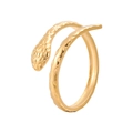 Bague serpent réglable en finition dorée avec détails d'écailles en relief - Taille 7 (US 7) / Doré