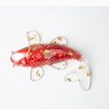 Fish resin figurine with red crystal gravel and gold foil flakes in koi carp shape - Red Koi