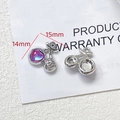 Détails du pendentif cerise 15mm en alliage pour création de bijoux DIY et artisanat - 4# Cerise Strass Rose Argent (Seul)