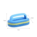 Blauwe reinigingsspons met handvat, afmetingen 16x9,5x7,5 cm, voor keuken en badkamer - L Blauw
