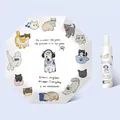 Weißer automatischer Taschenschirm mit süßen Comic-Katzenmotiven und Motivationssprüchen - 306 Automatisch - Miau Spaß Leben