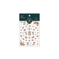 Vintage orange rose nail art sticker JCC-297 with handwritten label design - Flat Self-adhesive / Vintage Orange-Red Rose Flat Style (KX-297)