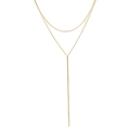 Collana bohémien dorata a doppio strato con catena a serpente e pendente a Y - Catena a serpente a forma di Y a doppio strato / Oro