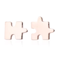 Pendientes de rompecabezas geométricos minimalistas en oro rosa de estilo elegante - Oro rosa