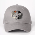 Graue Baseballkappe aus Baumwolle mit japanischem Yin-Yang-Koifisch-Print für draußen - Grau / Einheitsgröße