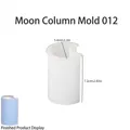 Moule silicone en forme de croissant pour bougies DIY, 5.6x7.2cm avec exemple de résultat - Colonne de Lune
